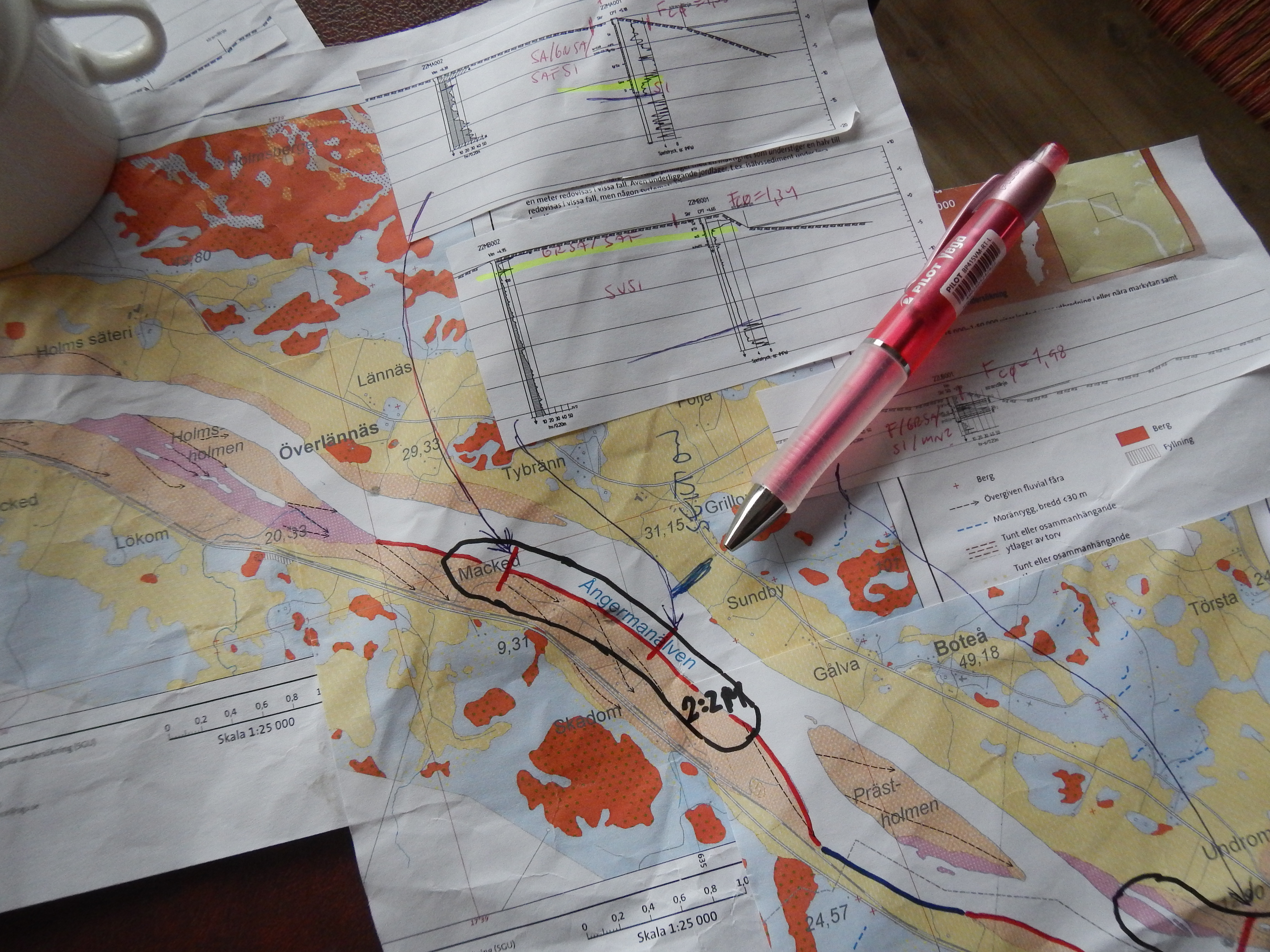 Förberedelser kartering i Ångermanälven