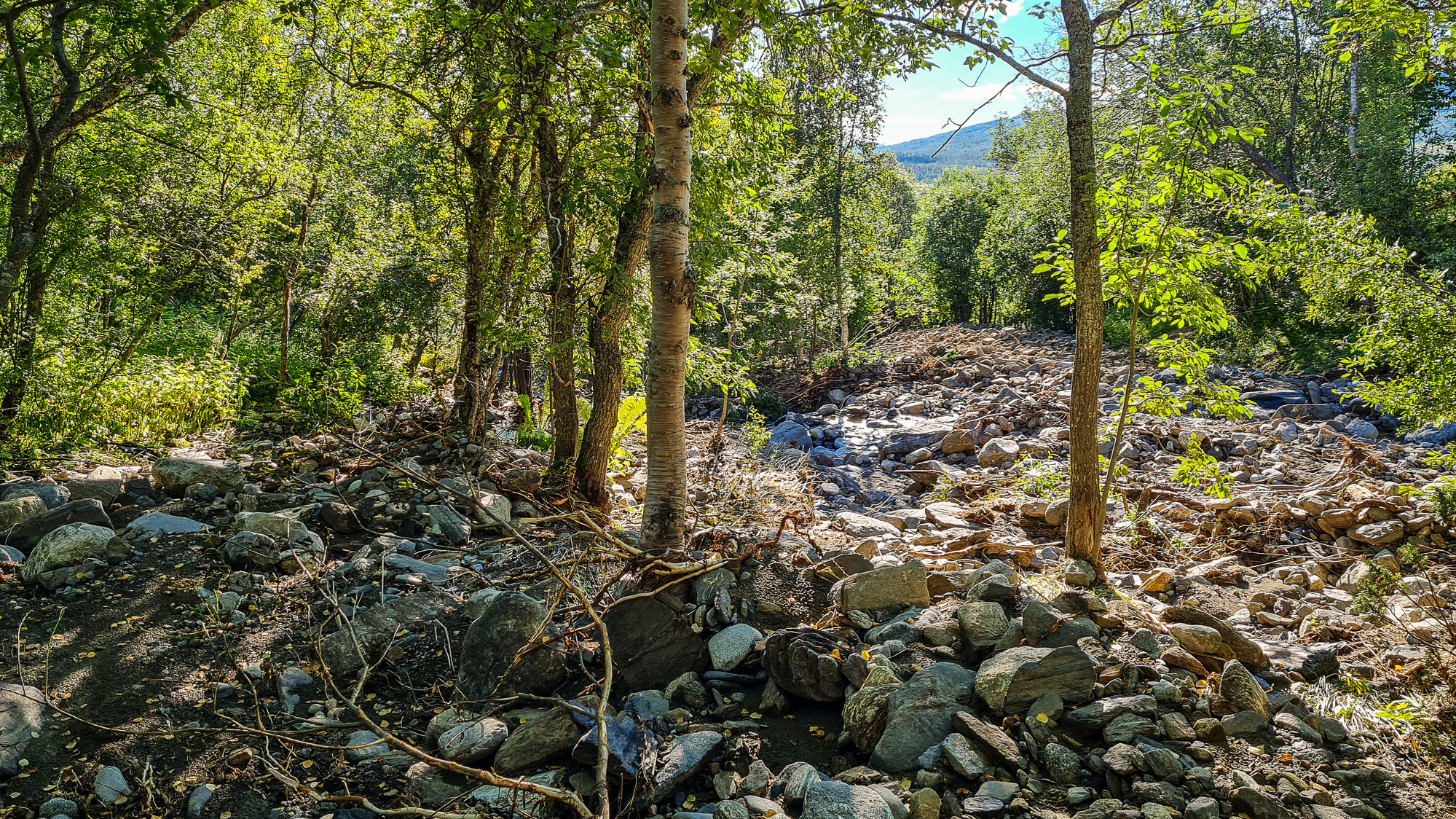 Slamström vid Klippen i Storumans kommun